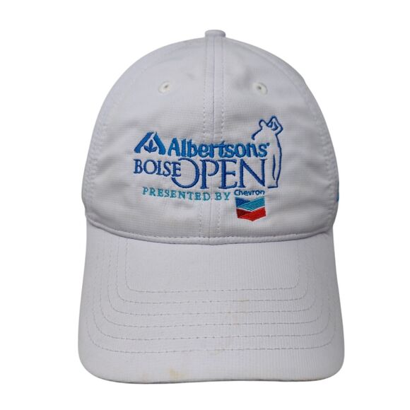Albertson's Boise Open Presented Chevron Slideback Hat White OS Ivory Headwear - Picture 1 of 9